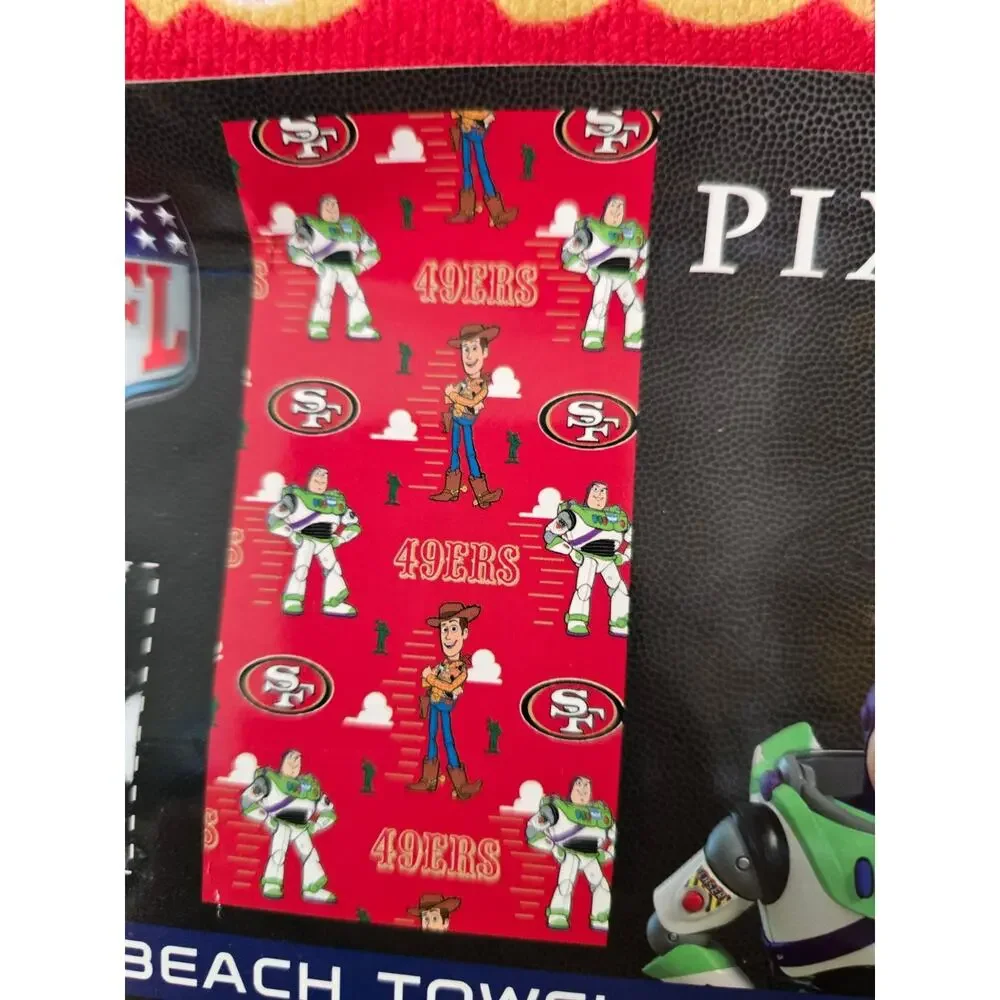 Disney Pixar NFL San Francisco 49ers Toy Story Woodie Buzz Lightyear Beach Towel
